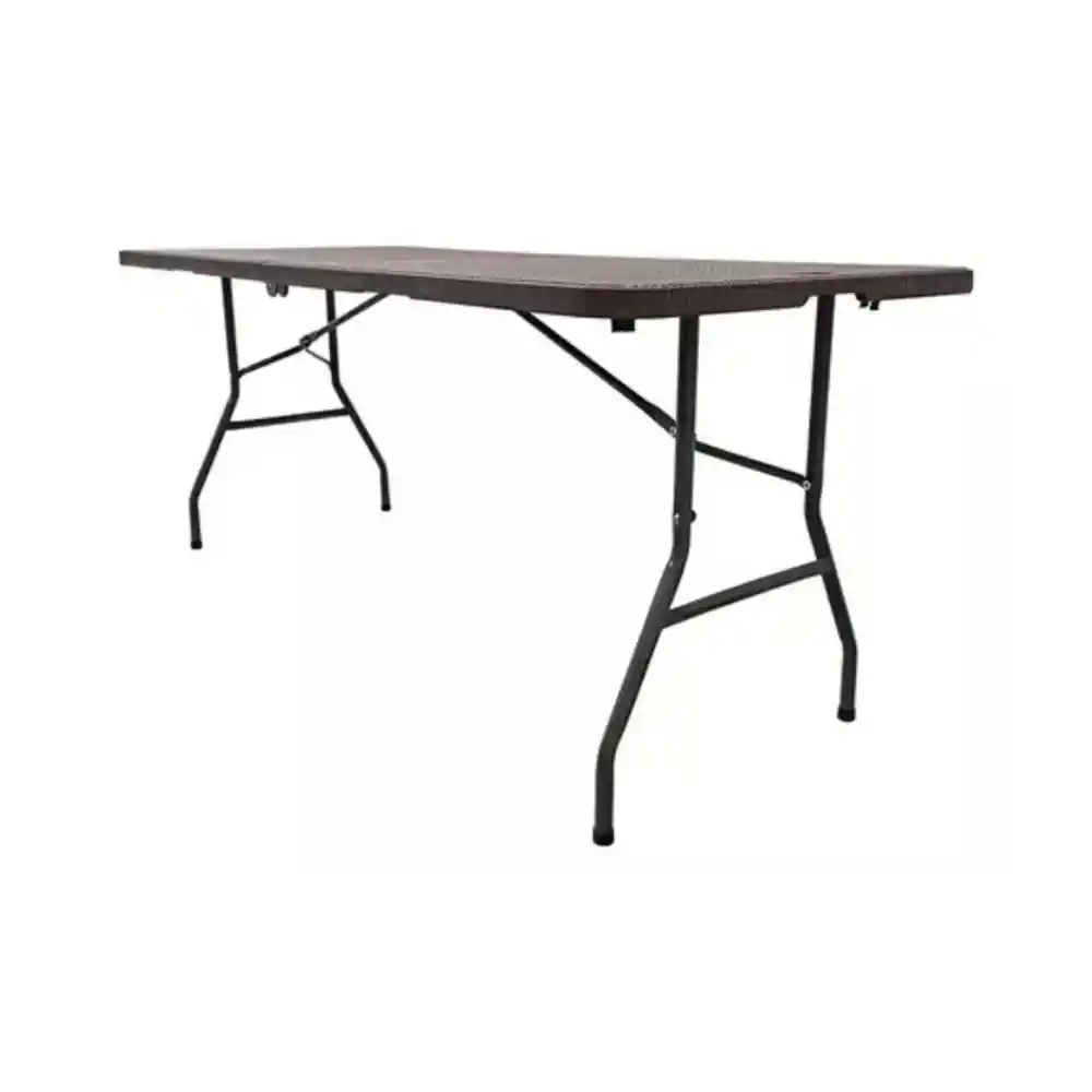 Mesa Plegable Tipo Ratan Mimbre Color Marrón F07