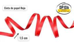 Cinta Roja De Papel 1.5 Cm Ancho X 50 Yardas