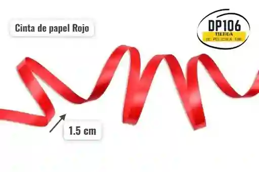 Cinta Roja De Papel 1.5 Cm Ancho X 50 Yardas