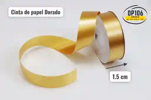 Cinta Dorada De Papel 1.5 Cm Ancho X 50 Yardas