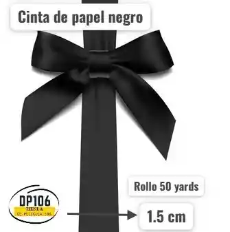 Cinta Negro De Papel 1.5 Cm Ancho X 50 Yardas
