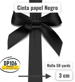 Cinta Negro De Papel 3 Cm Ancho X 50 Yardas