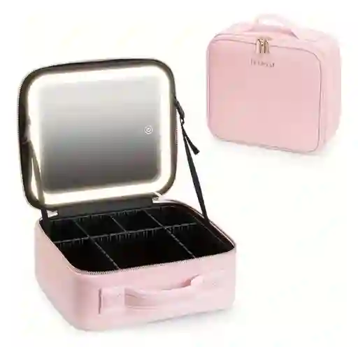Estuche Portatil Maquillaje Luz Led Y Espejo Viaje