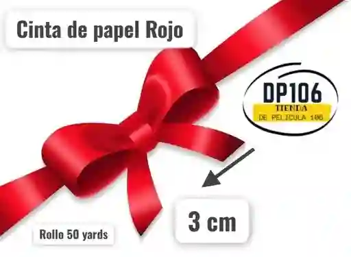 Cinta Roja De Papel 3 Cm Ancho X 50 Yardas
