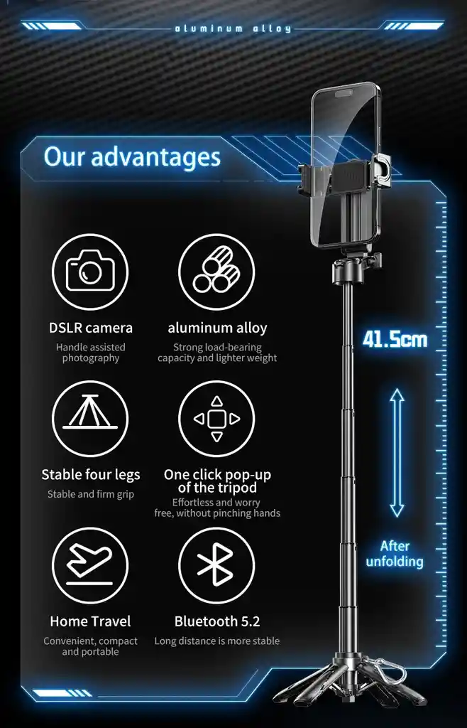 Captura Como Un Pro Con El P15 Mini: Trípode 3 En 1 Con Palo Selfie, Soporte De Celular Y Control Remoto Para Creadores Y Viajeros
