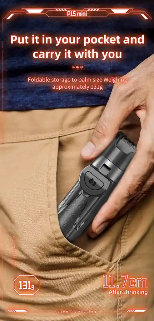 Captura Como Un Pro Con El P15 Mini: Trípode 3 En 1 Con Palo Selfie, Soporte De Celular Y Control Remoto Para Creadores Y Viajeros
