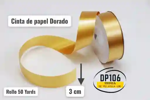Cinta Dorado De Papel 3 Cm Ancho X 50 Yardas
