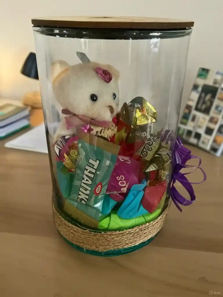 Regalo Detalle Oso De Amor Con Moño Y Chocolates Para Cualquier Ocasión