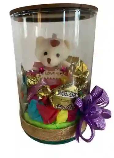 Regalo Detalle Oso De Amor Con Moño Y Chocolates Para Cualquier Ocasión