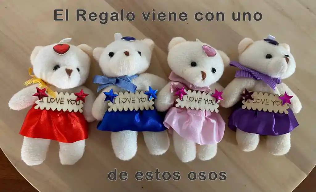 Regalo Detalle Oso De Amor Con Moño Y Chocolates Para Cualquier Ocasión