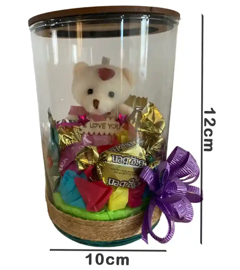 Regalo Detalle Oso De Amor Con Moño Y Chocolates Para Cualquier Ocasión