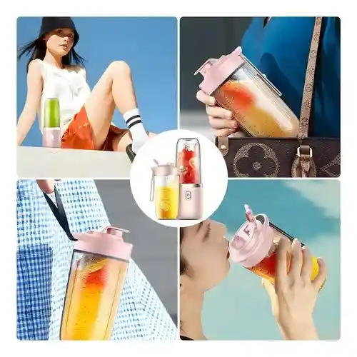 Licuadora 2 Vasos Batidos Mini Recargable