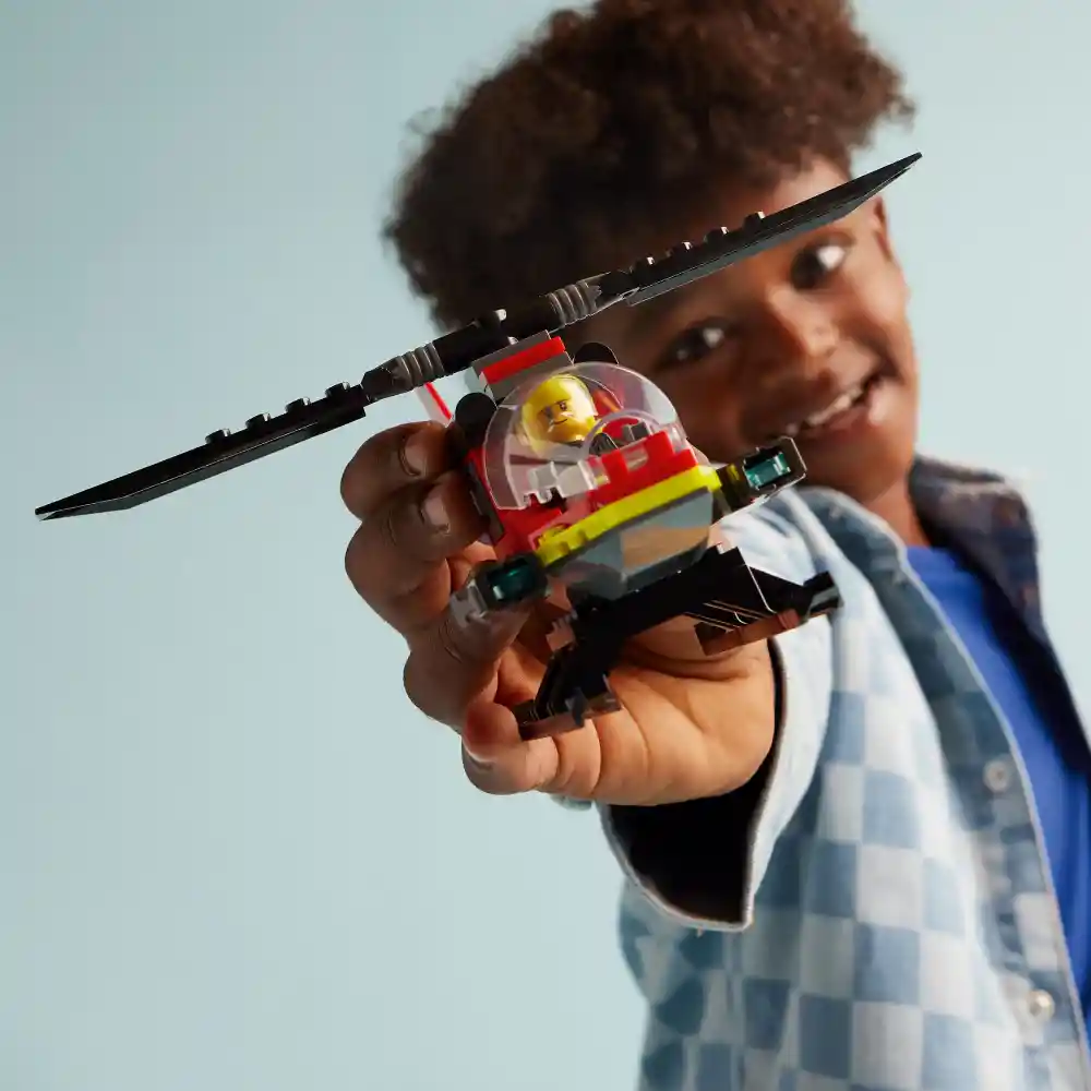 Juego Lego Helicóptero Bomberos 85 Piezas Para Niños