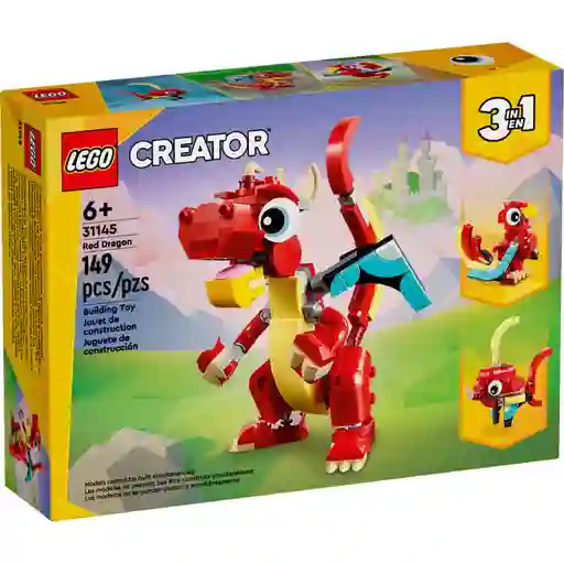 Juego Lego 3 En 1 Dragon Rojo 149 Piezas Para Niños