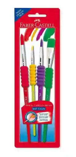 Pincel Soft Touch Set X 4 Faber Castell