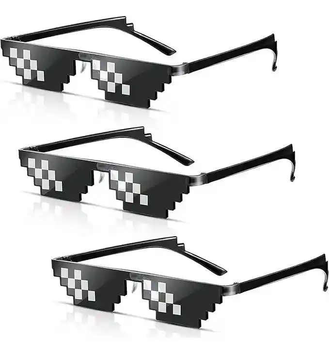 Gafas Pixeladas Thug Life Meme Divertidas Gamer Minecraft