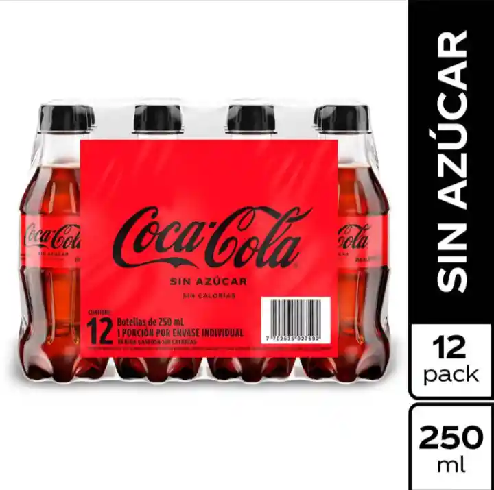 Gaseosa Coca Cola Zero X 12und X250ml