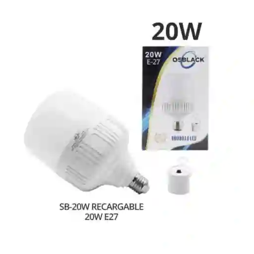 Bombillo Led Recargable / Lampara De Emergencia 20w Osblack