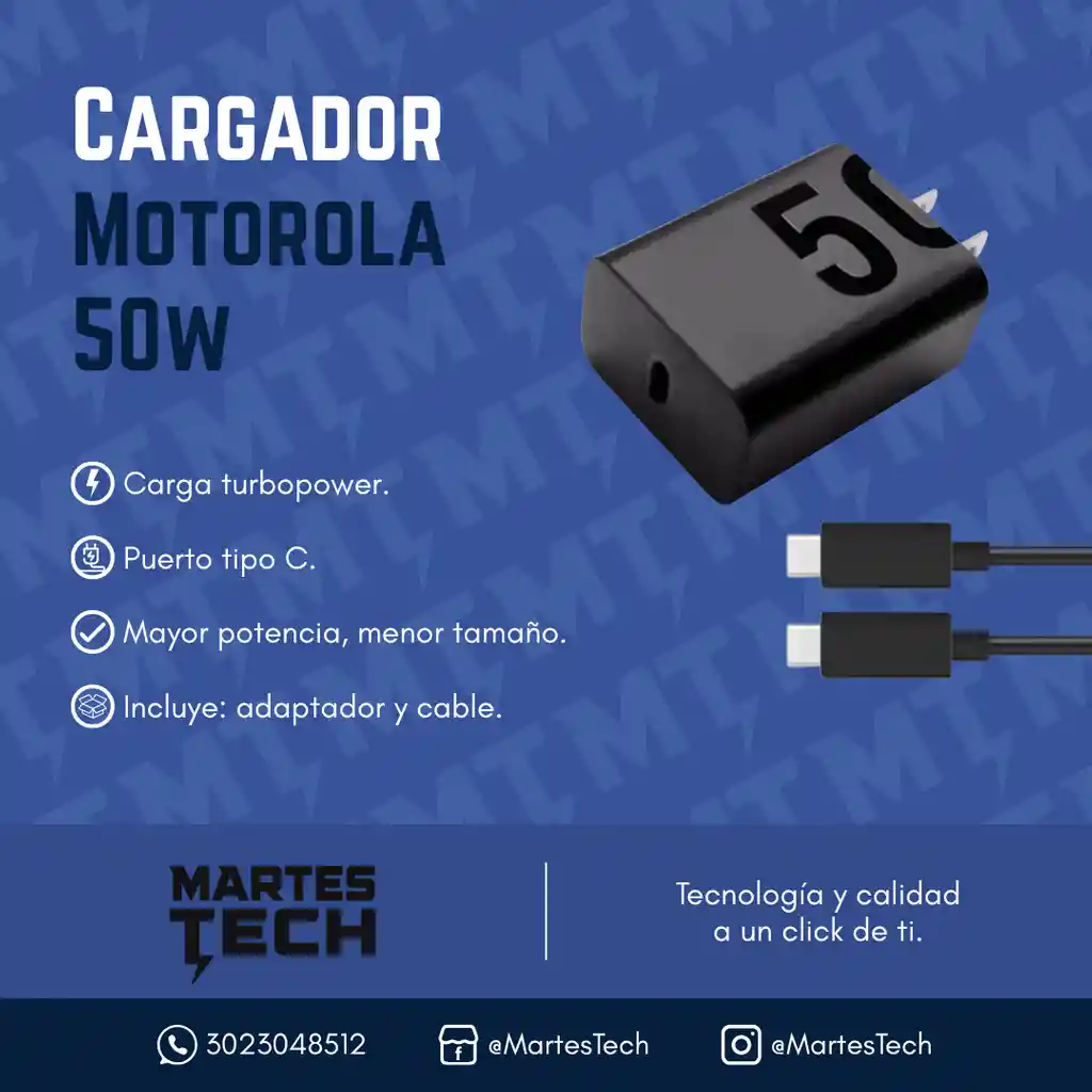 Cargador 50w Para Motorola