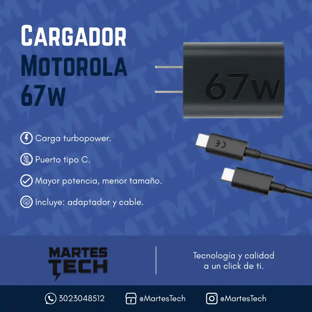 Cargador 67w Para Motorola