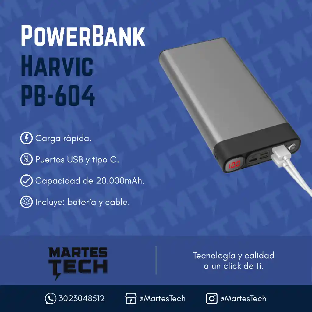 Powerbank Harvic 20.000mah