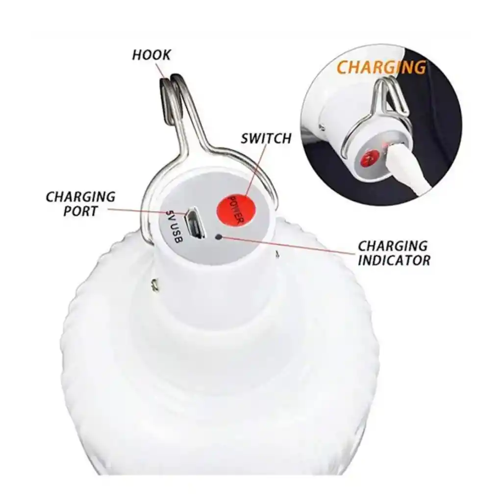 Bombillo Led Recargable / Lampara De Emergencia 30w Zafiro