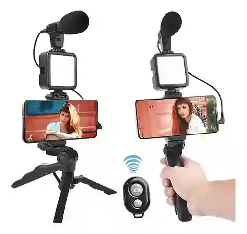 Soporte Celular Con Luz Y Microfono Soporte