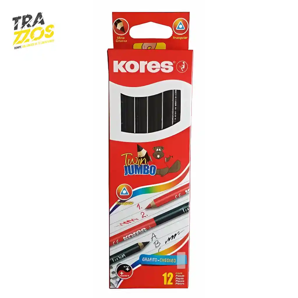 Lapiz Kores Twin Jumbo X 12
