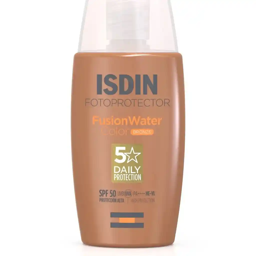 Protector Solar Facial Con Color Isdin Fotoprotector Fusion Water Color Bronze Spf 50 *50ml