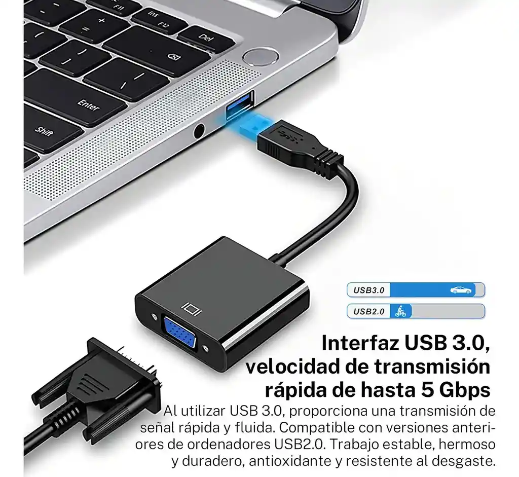 Convertidor Usb 3.0 A Vga Negro