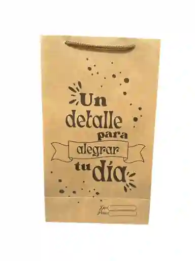 Bolsa De Regalo Kraft 27x16 Un Detalle Para Alegrar Tu Dia