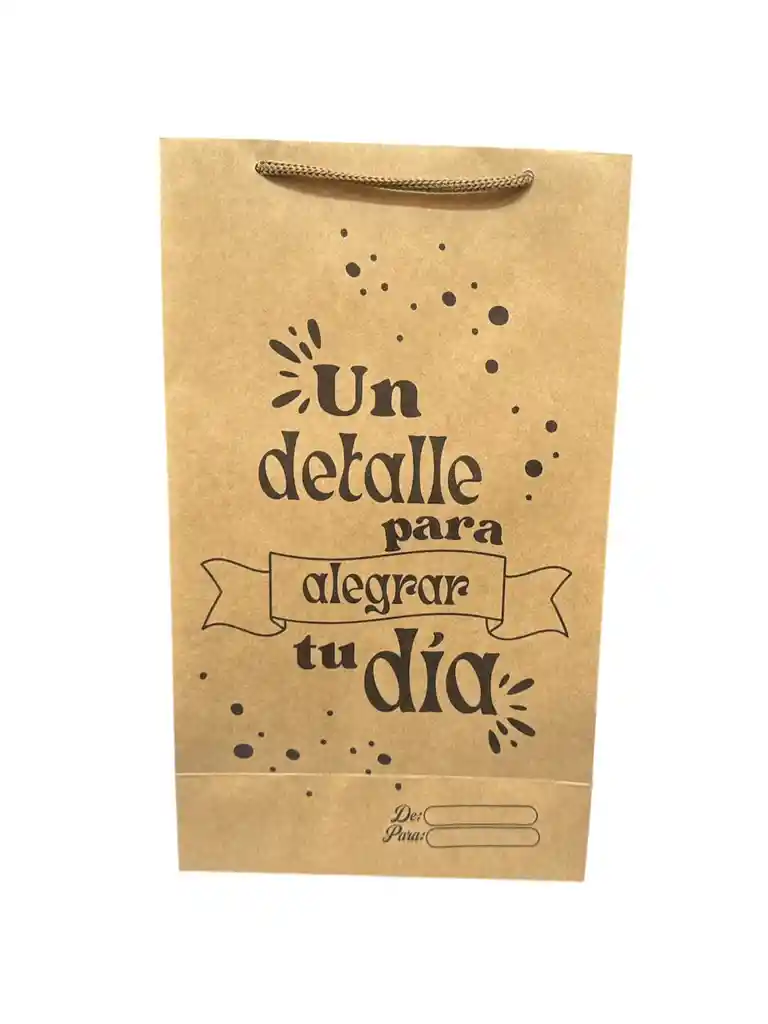 Bolsa De Regalo Kraft 27x16 Un Detalle Para Alegrar Tu Dia