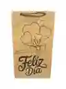 Bolsa De Regalo Kraft 27x16 Feliz Dia