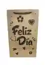 Bolsa De Regalo Kraft 27x16 Feliz Dia