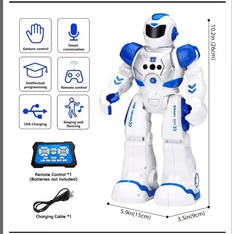 Robot Inteligente Control Remoto Detección Gestos Baila Canta Color Azul