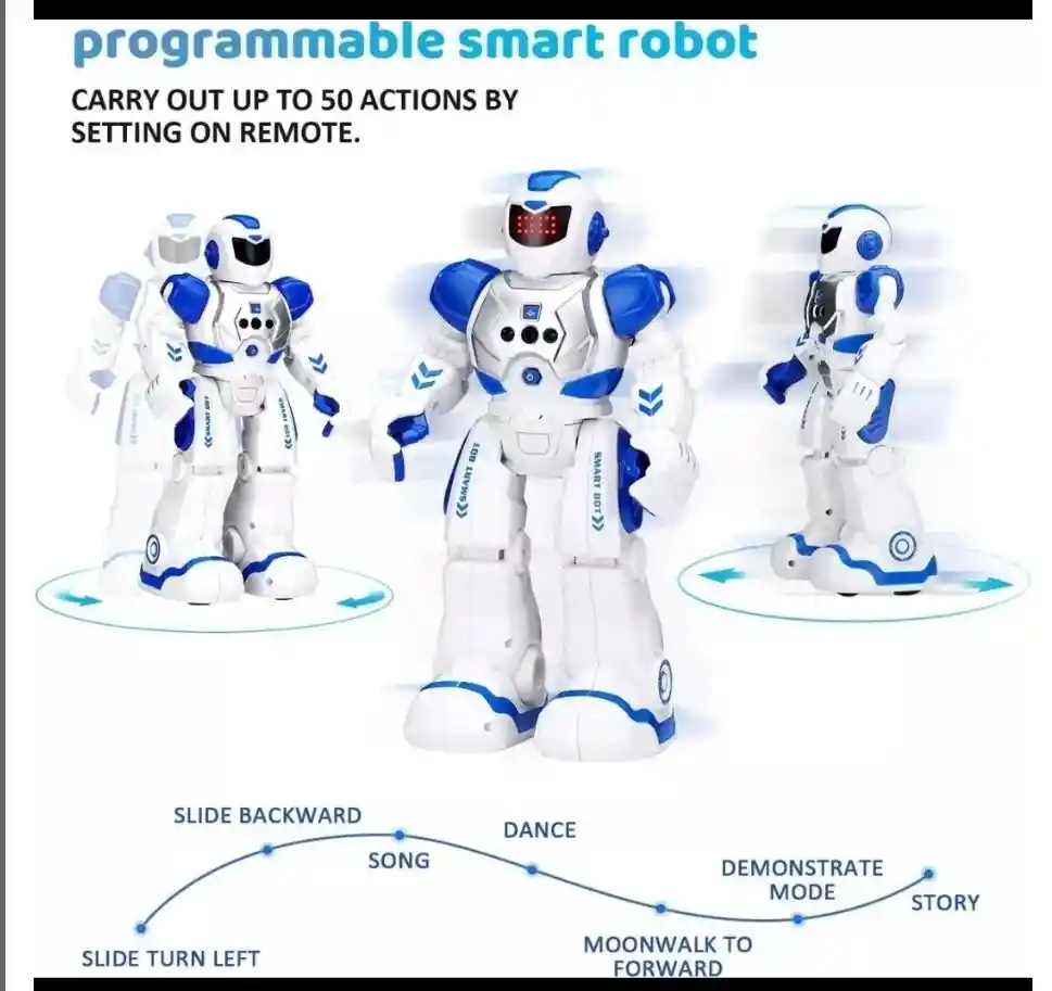 Robot Inteligente Control Remoto Detección Gestos Baila Canta Color Azul