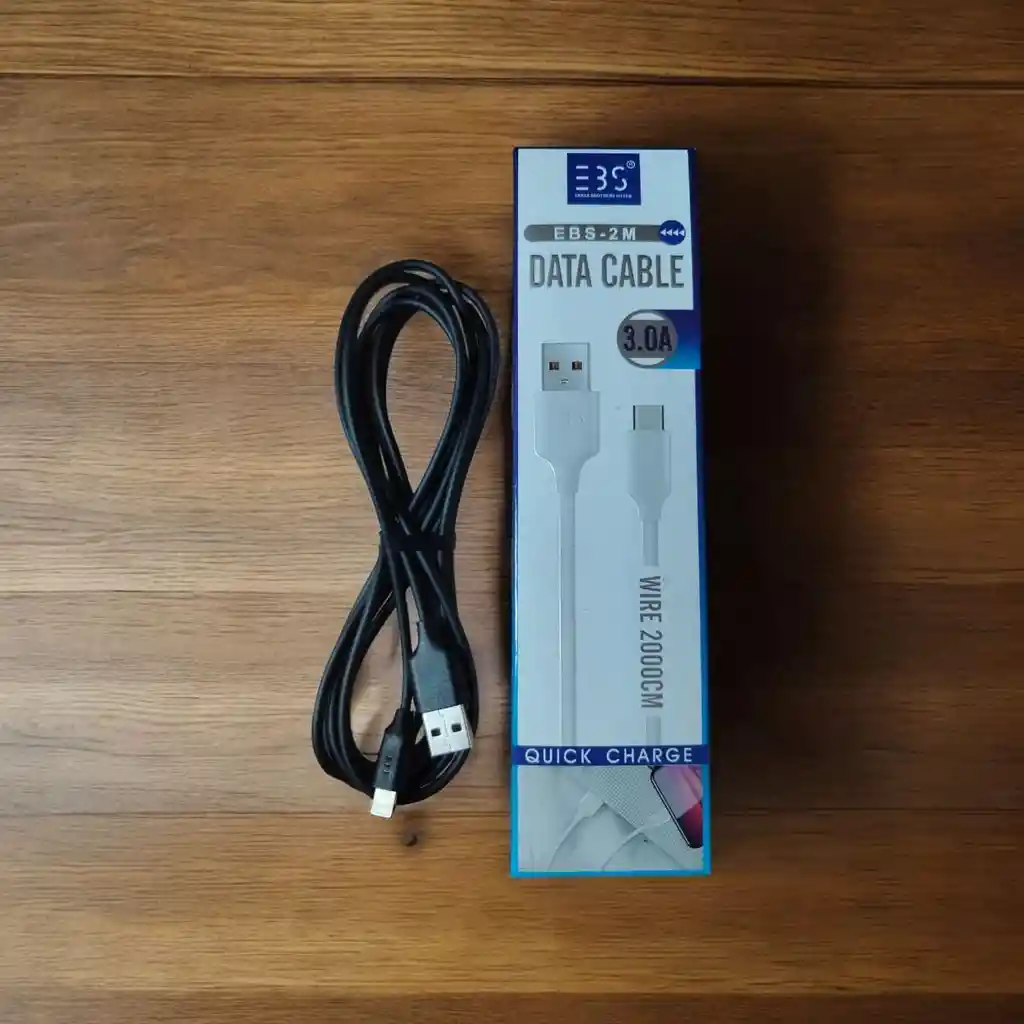 Cable Data Usb A Iphone 2 Mts Color Negro Ebs 3.0a