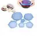 Tapas Elásticas Silicona Set 6 Sellado Alimentos Recipiente