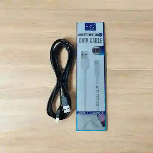 Cable Data Usb A Iphone 2 Mts Color Negro Ebs 3.0a