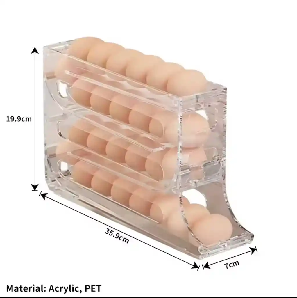 Dispensador De Huevos Nevera 4 Niveles Transparente