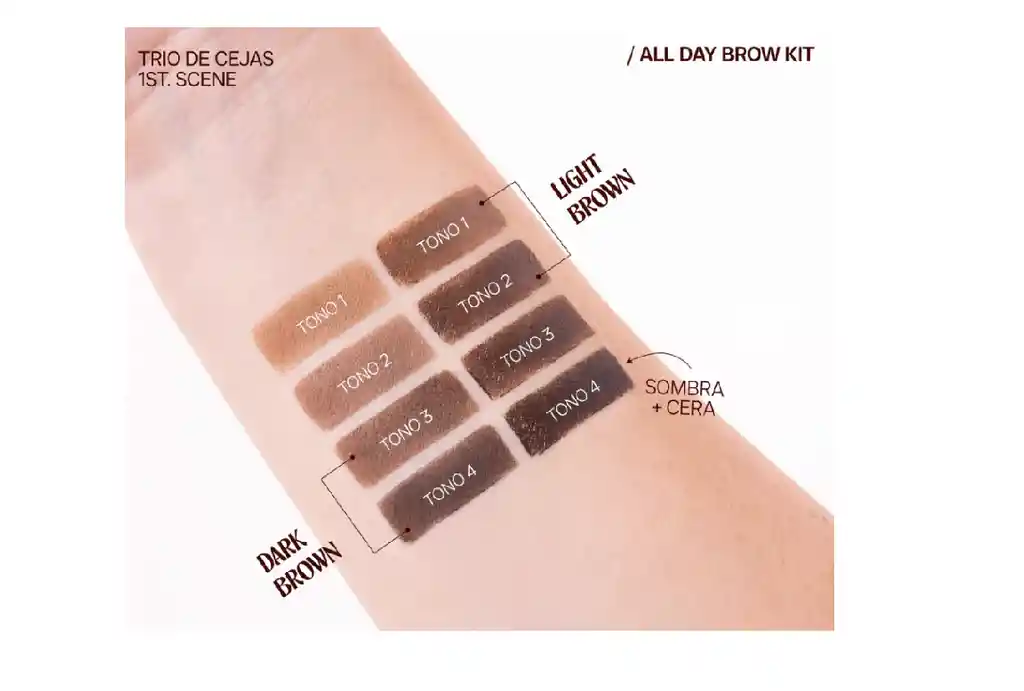 Kit X 3 Sombra Y Cera Cejas Tono Dark Brown Atenea