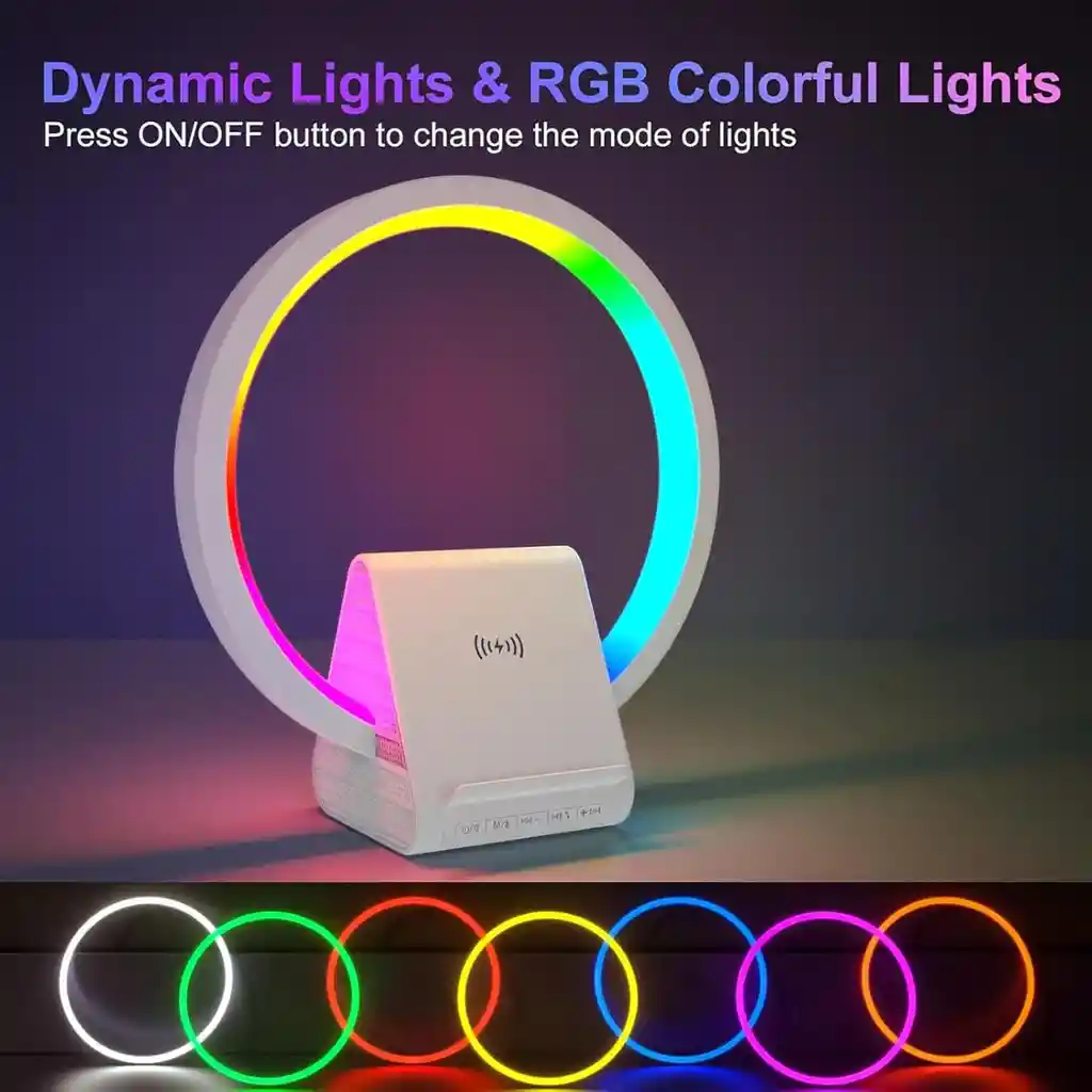 Altavoz Bluetooth Con Carga Inalámbrica 15w Y Led Rítmico Gamer