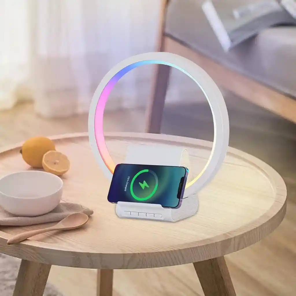 Altavoz Bluetooth Con Carga Inalámbrica 15w Y Led Rítmico Gamer