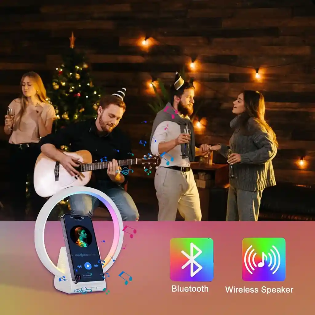 Altavoz Bluetooth Con Carga Inalámbrica 15w Y Led Rítmico Gamer