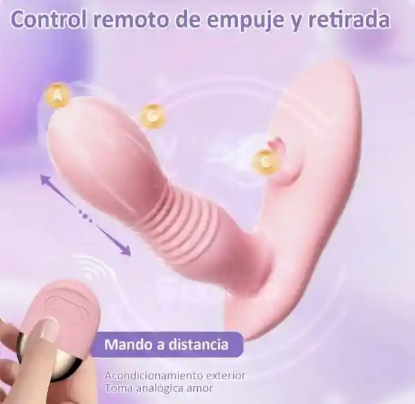 Vibrador O Juguete Sexual De Empuje Con Estimulación Clitorial