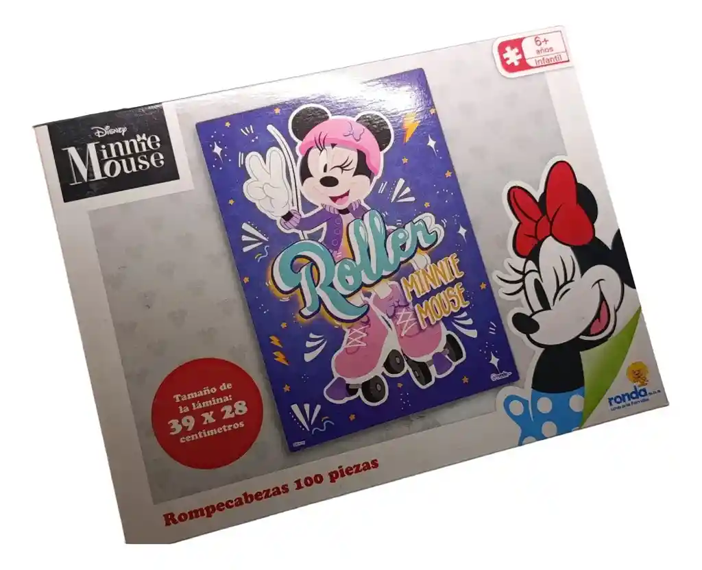 Rompecabezas 100 Piezas De Cartón Minnie Mouse Roller
