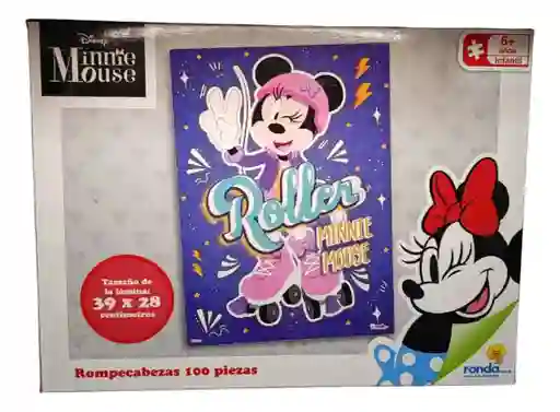 Rompecabezas 100 Piezas De Cartón Minnie Mouse Roller