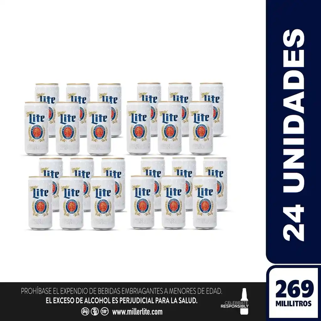 Cerveza Miller Lite 269ml Lata X 24und