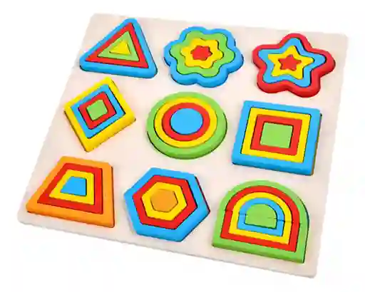 Tangram Encajable En Madera