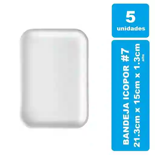Bandeja Icopor #7 Blanca X 5und